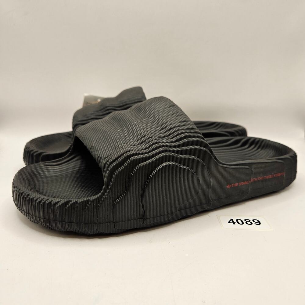 ADIDAS MEN'S 9 ADILETTE 22 SLIDES BLACK SCARLET NWT ID4925